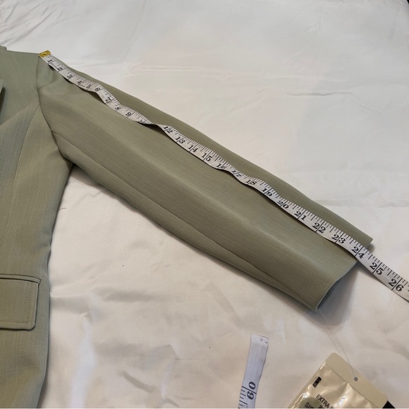 Jones NY Light Sage Green Blazer PantSuit 2Pc Set Sz 12 NWT High Waist Loose Fit - Picture 11 of 16